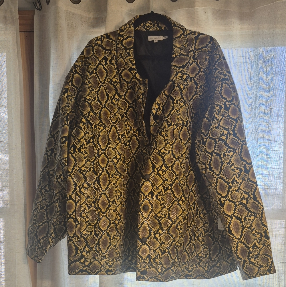 Good American Snake Print Blazer - Brown and Black